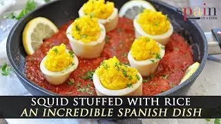 Stuffed Spanish Squid with Rice and Tomato Sauce