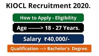 KIOCL Recruitment 2020 Apply Online | Salary ₹40,000 | Latest Govt Jobs 2020