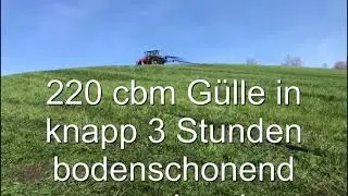 Gülle verschlauchen im Allgäu mit Breitverteiler!