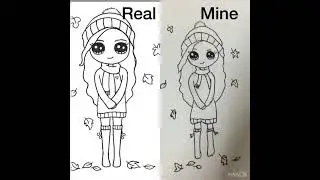 I tired to draw fall cute girl from draw so cute|try not to 😂 laugh|