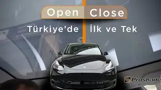 TESLA Model Y için Akıllı Cam Tavan Filmi Proshade Yaptık. Türkiye'de İlk ve Tek Akıllı Cam Filmi