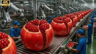 Inside a Pomegranate Processing Factory: From Farm to Fresh Juice & Face Masks (Full Process)