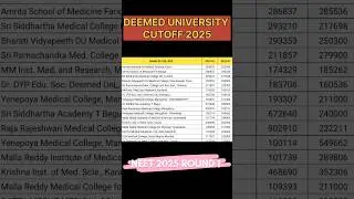 🚨 DEEMED UNIVERSITY ROUND 1 CUTOFF 🔥 #neet #neet2025 #mcc #mbbs #shorts #short #ytshorts #aiims