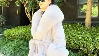 Mink fur + fox fur long coat. 