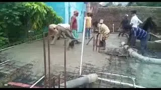 Roof slab concrete work in tamil/(Ready mix concrete ) site at valasaravakam