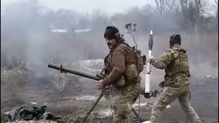 Ukrainian Soldiers Firing 73mm Recoilless Gun (SPG-9)