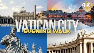 Stunning Vatican City Sunset Evening Walk, Rome Italy 🇮🇹 | 4K UHD