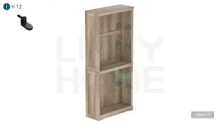 LINSY HOME Farmhouse 5 Shelf Bookcase Wooden Bookshelf - Instruction