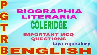 Coleridge Biographia literaria important MCQ questions ..