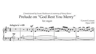Carson Cooman &mdash; Prelude on &ldquo;God Rest You Merry&rdquo; (2022) for organ [Score-Video]