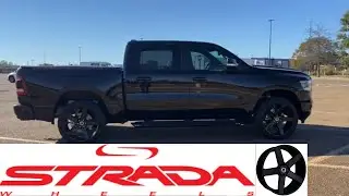 Ram 1500 on 24s (Gloss Black Strada Perfettos 6x135 lug bolt pattern)