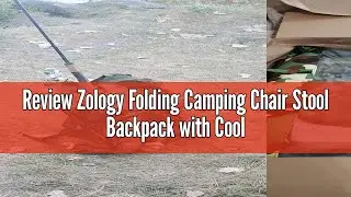 Review Zology Folding Camping Chair Stool Backpack with Cooler Insulated Picnic Bag, Hiking Camoufla