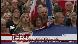 EU court orders suspension of retirement laws (Poland) - BBC News - 19th October 2018