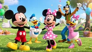 🎉🐭 Mickey Mouse & Friends Enjoy A Picnic Fun Park Land Adventure 🧺🌈