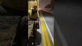 Workers reveal how reflective road markers are laid