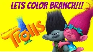 TROLLS Coloring book. Fun with Branch and STICKERS!
