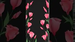 A047 [DY] Simple pink flower pattern black background [theme]