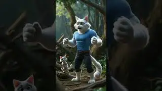 The father cat saves his kitten son.