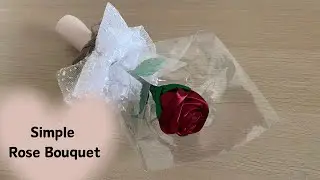 Simple Rose Bouquet | Make a rose from satin ribbon and a simple rose bouquet easily | DIY