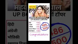 UP Board Topper/UP Board 12th Topper/Up Board 10th 12th Result 2025/UP Board Class 12 Topper #shorts