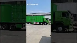 🔥HOWO 371HP 8&times;4 Cargo Truck &ndash; 9.6m Box, 60m&sup3; Capacity | Red & Green Partner Colors! #howo371