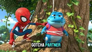 Bao the Crocodile Climbs a Magical Tree with Spider-Man Kid - Animated Kids Story