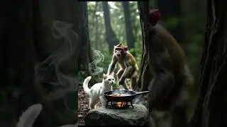 Series 1 : The Cat&rsquo;s Cooking, the Monkey&rsquo;s Mischief #cat #monkey #cookingcat #forest #cats #funny