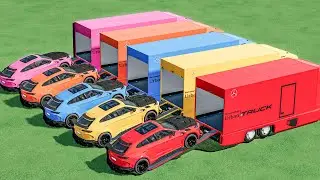 Animation mit Farben !Wie wurden die Lamborghini  auf einem Mercedes Elektro-Lkw
