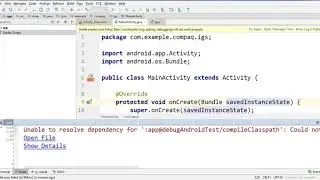 Unable to resolve dependency for 'app@debugAndroidTestcompileClasspath' (Solved)