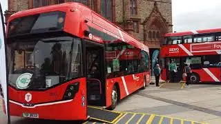 The official tour on Translink foyle metro 2633 & 3613 parked at the Guildhall in Derry.