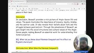 Anglo Saxon period broad question part-C