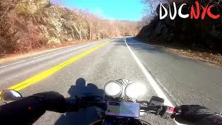 Long motorcycle ride North to the Catskill Mountains, Highway blast v951