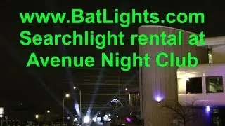 Avenue Night Club -.BatLights.com searchlight rental sale skyquadlight skytracker 4 hollywood beam