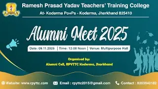 Alumni Meet Programme 2025 & Formation of RPYTTC Alumni Association | 09 Nov 2025 | RPYTTC, Koderma
