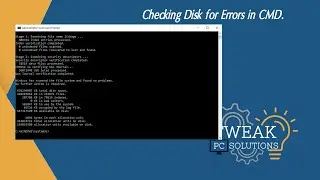 Checking Disk for Errors using CMD