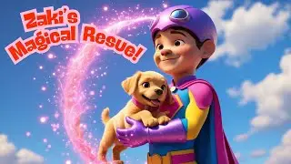 Zaki the Superhero Boy Saves the Puppy 🐶✨ | Kids Adventure Story | The Magical Rescue