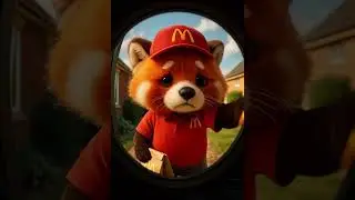 🛎️🛎️🛎️Ding Dong!  Today's MeowDonald's Delivery 🍟マクドナルドのニャー配達が参上#cute #shorts #redpanda #panda #pets