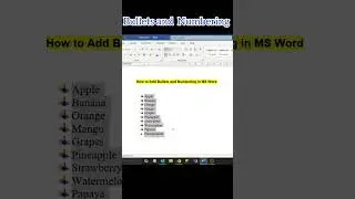 MS Word How to Add Bullets and Numbering In Hindi  | Quick & Easy