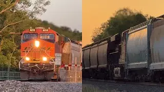 Fast moving 1x1x0 BNSF Manifest train! BNSF Transcon: Emporia sub..6/23/25