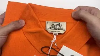 The Few Fair Accessories - Hermes H Embroidered Buttoned Polo Shirt in Orange Hermes