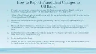 How to Report Fraudulent Charges to US Bank