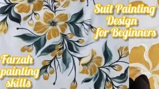 Fabric Painting Design | White kurti  🌼🖌️ Painting Ideas | #fabricart #fabricpainting 