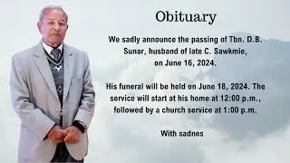Obituary - Tbn. D. B. Sunar passed away