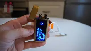 Зажигалка USB Сенсор Волк бронза