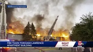 Raging fire under investigation in Lawrence