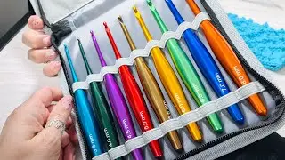 Review and Demo Streamline Crochet Hooks. Multicolored Metal Crochet Hook Set with Storage Case