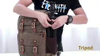 Waxed Canvas Photography Bag Camera SLR Shoulder Photography Backpack Waterproof -- Woosir