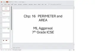 Perimeter and area Chp 16  Ex 16.1 Part 3 | ML Aggarwal | ICSE