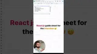 React js guide sheet for the interview 😊 #reactjs #reactguide #interviewprep #codinginterview