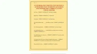 CALIFORNIA DMV WRITTEN TEST SECTION 5  AN INTRODUCTION TO DRIVING QUESTIONS  AND ANSWERS 100 CORRECT